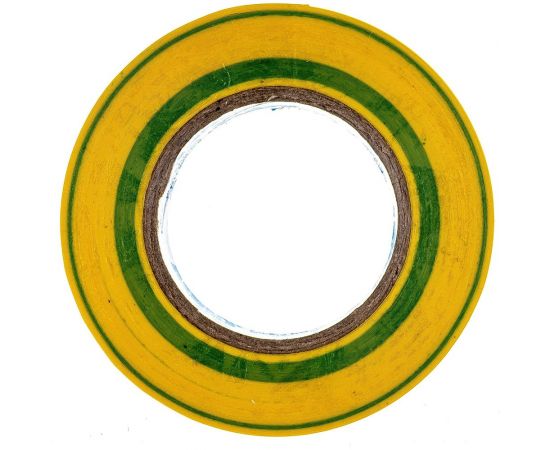 Изолента ABRO ПВХ, желто-зеленая, устойчива к растяжению, 18 мм х 18,2 м ET-900-20-R – изображение 2