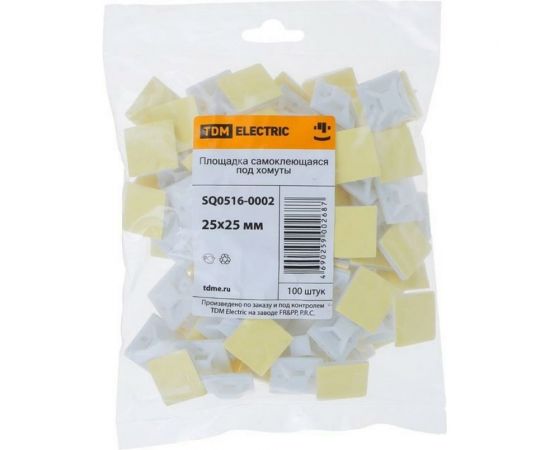 Самоклеющаяся площадка под хомуты TDM 25х25, 100 шт. SQ0516-0002 – изображение 2