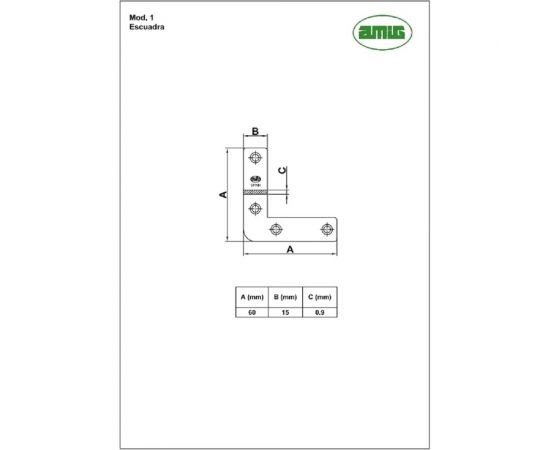 Плоский уголок Amig покрытие цинкование 1-60 Esc – изображение 2