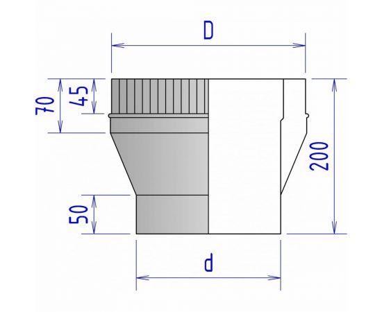 Переход моно-термо 2П ФЕНИКС ДЫМОХОДЫ конд. 150, 430 1.0, 250, 430 000001512 – изображение 2