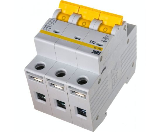 Автоматический модульный выключатель IEK, 3 полюса, B, 63А, ВА47-29, 4.5кА, ИЭК MVA20-3-063-B – изображение 2