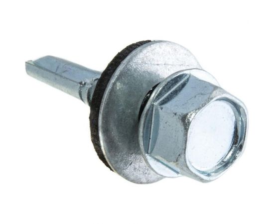 Кровельные саморезы с буром Стройбат 4.8x19 мм, белый цинк, 70 шт. 275550 – изображение 2