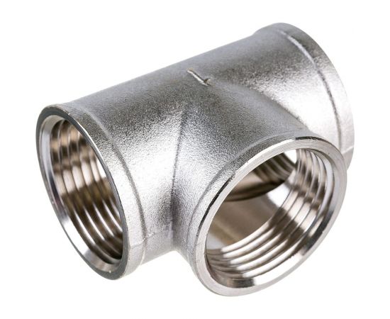 Тройник STI латунный Ду25 (1") никелированный D190-00079 – изображение 2