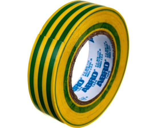 Изолента ABRO ПВХ, желто-зеленая, устойчива к растяжению, 18 мм х 18,2 м ET-900-20-R – изображение 3