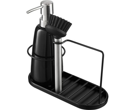 Органайзер с диспенсером для мыла Smart Solutions Gunvor, 380 мл, черный WNM-SS-DSPGNV-CR-BLK – изображение 3