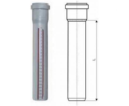 Труба однораструбная канализационная HTEM 50х250 Ostendorf 112010 – изображение 4