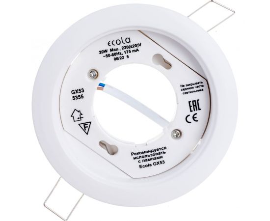 Встраиваемый светильник Ecola GX53 5355 Легкий Белый 25x106 FW5355ECD – изображение 4