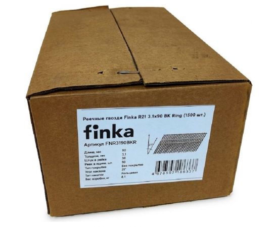 Реечные гвозди Finka R21 3.1x90 BK Ring, 1500 шт. FNR3190BKR – изображение 4