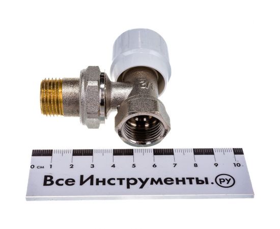 Ручной угловой вентиль ВН 1/2 никелированный с разъёмным соединением Uni-Fitt 155N2000 – изображение 5