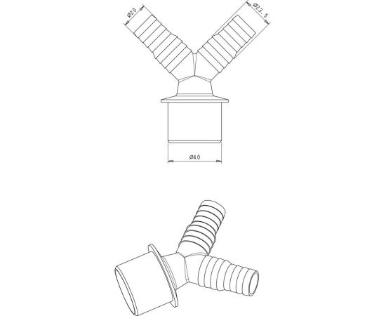 Переходник для подключения сливного шланга Профитт 20x23x40V, белый 2226063 – изображение 6