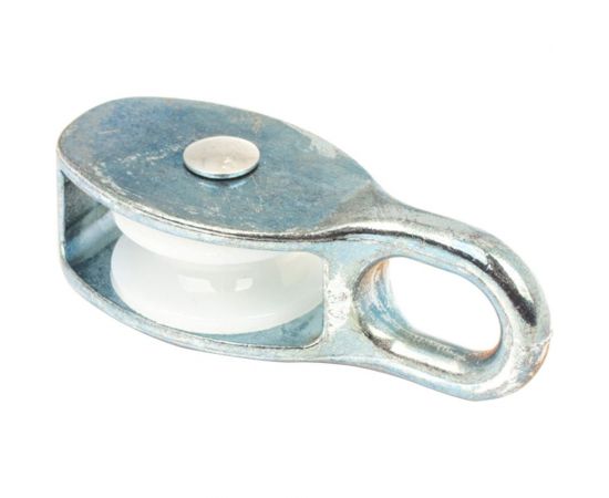 Одинарный блок для троса Fixbox 40 мм белый цинк 1 шт 251630 