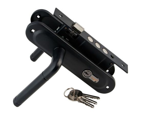 Врезной замок СКОБЯНОЙ мод.105 черный, 62 мм 008606 