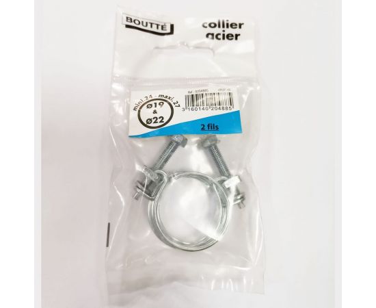 Двойной хомут Boutte стальная нить, 19-22 мм, 2 шт. 0204885 