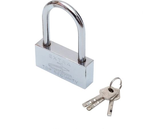 Навесной замок с высокой дужкой СКОБЯНОЙ стальной, 50 мм 008542 