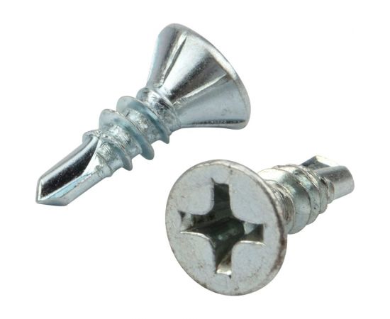 Оконный саморез KRANZ сверло 3,9x13, белый цинк, 500 шт. KR-01-3722-008 