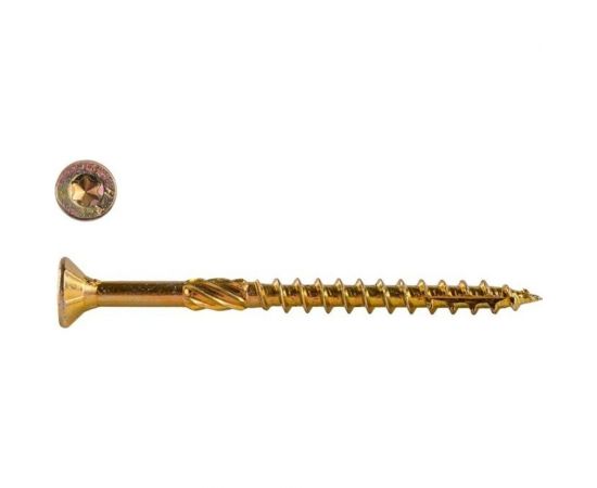 Самонарезающие шурупы для дерева BOHRER потай, 10x160 желтый цинк DSH-10/160-10 