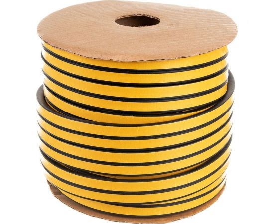 Промышленный уплотнитель Зубр ЭКСПЕРТ самоклеящийся черный D-профиль на бобине 14ммх12мм, 40м 40950-14-40 