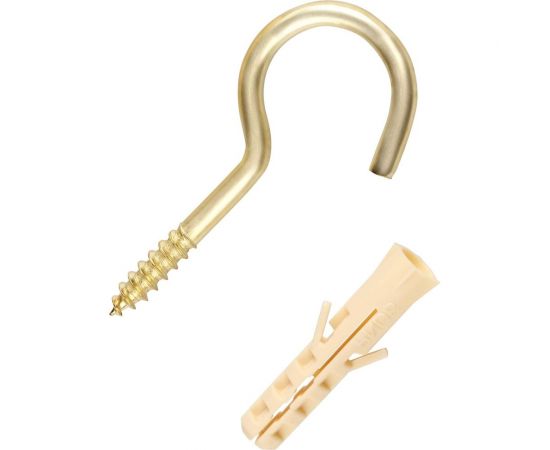 Крюк-шуруп ЕВРОПАРТНЕР латунир. d3,3хL30 мм 2 шт. 13 4826 1 