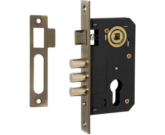 Врезной замок под евроцилиндр VETTORE 9011 SR-3R AB, бронза 20312 