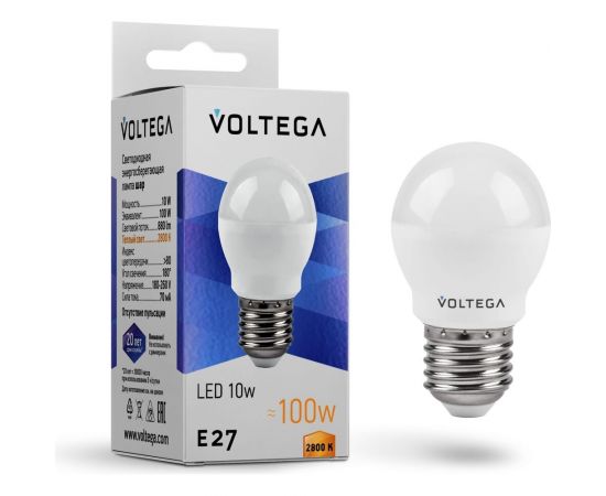 Светодиодная лампа VOLTEGA Simple Candle 10W 2800 E27 8455 