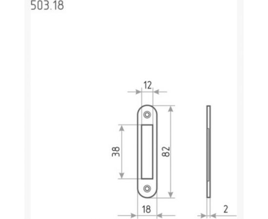 Ответная планка НОРА-М 503.18 ст.медь 82мм 8573 – изображение 2
