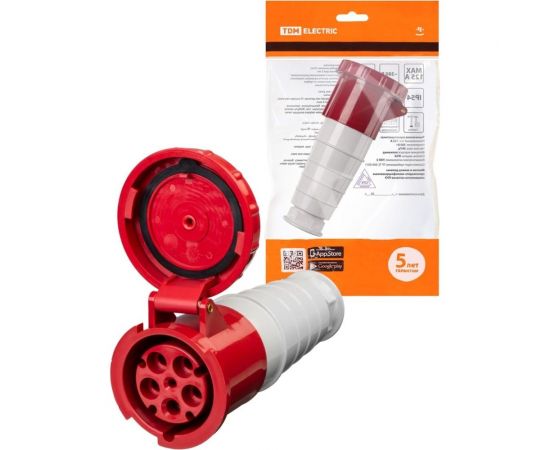 Переносная розетка 235 3Р+РЕ+N 63А 380В IP54 TDM SQ0603-0018 – изображение 2