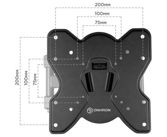 Наклонно-поворотный кронштейн для телевизора 17-43 ONKRON Black NP23 – изображение 2
