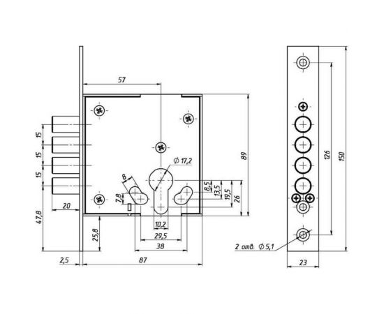 Врезной замок Siblock ЗВЦ-12 605 – изображение 2