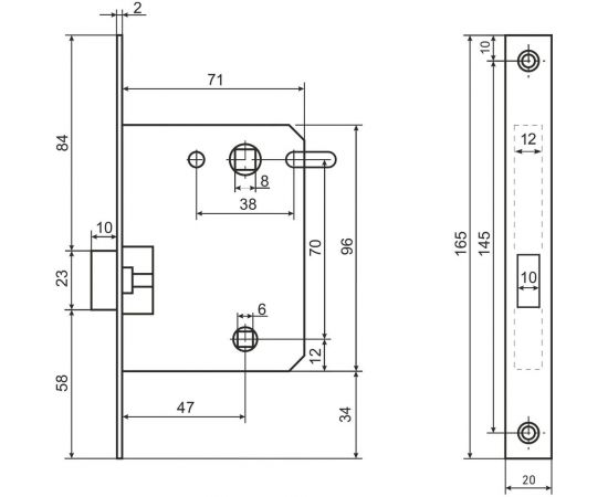 Защелка Аллюр L7050-MS MBN (графит; магнитная; без ручек; с фиксатором) 11555 – изображение 2