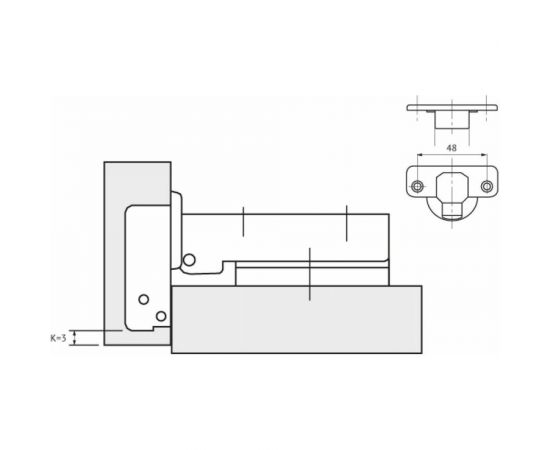 Кухонная мебельная петля с доводчиком STARFIX 105 накладная SMF-95501 – изображение 2