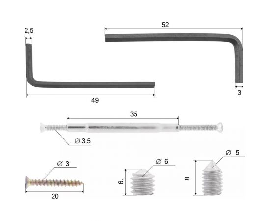 Набор крепежа для дверных ручек Palladium УТ-00000533 – изображение 3