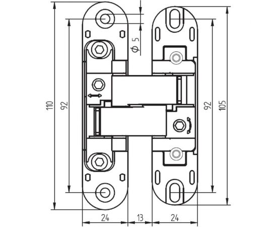 Скрытая петля MORELLI HH-4 SC цвет - матовый хром 9010255 – изображение 3