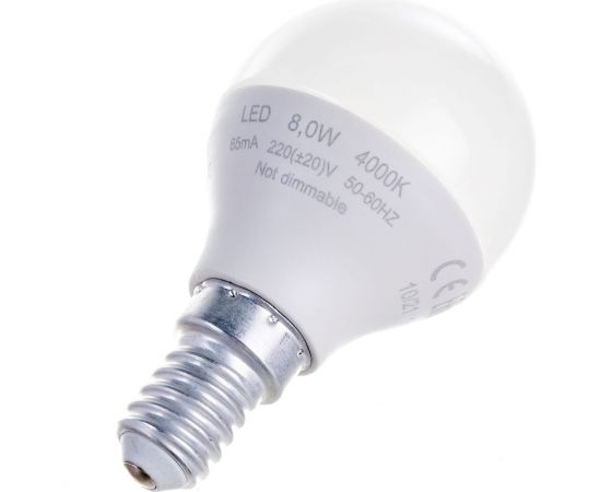 Светодиодная лампа Ecola globe LED 8,0W G45 220V E14 4000K шар композит 78x45 K4GV80ELC – изображение 3