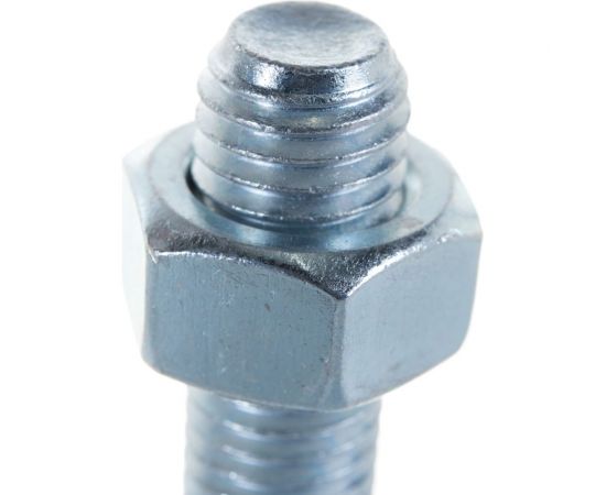 Болт Tech-Krep DIN933 с шестигранной головкой, оцинкованный М12х60 + гайка + шайба 2 шт - пакет 136924 – изображение 4