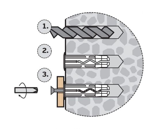 Универсальный дюбель ЕВРОПАРТНЕР Multi Plug 6x25mm белый, 100шт 76091196 – изображение 4