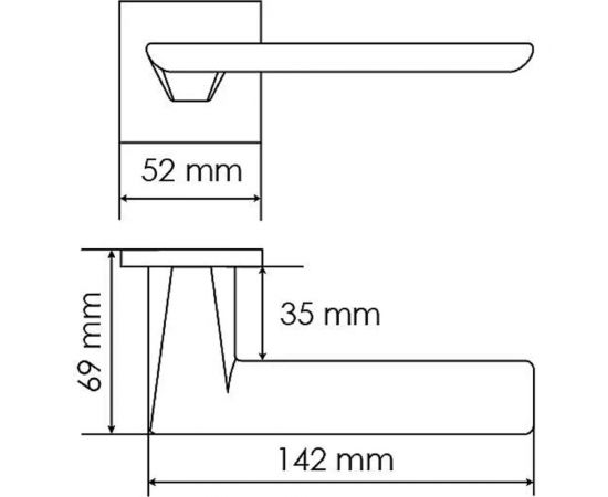 Дверная ручка MORELLI MH-51-S6 BL ""Plateau"" на квадратной розетке 6 мм, черная 9013182 – изображение 4