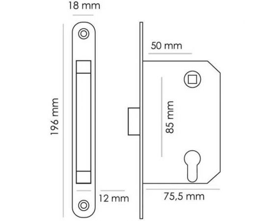Бесшумная защелка под цилиндр MORELLI цвет-матовый хром 1885P SC 9011264 – изображение 6