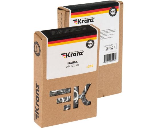 Пружинная шайба KRANZ M8, DIN 127, 200 шт. KR-01-3532-004 – изображение 6