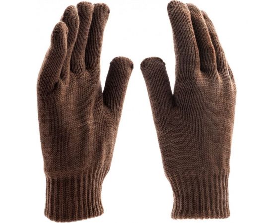 Трикотажные двойные полушерстяные перчатки Сибртех 68633 