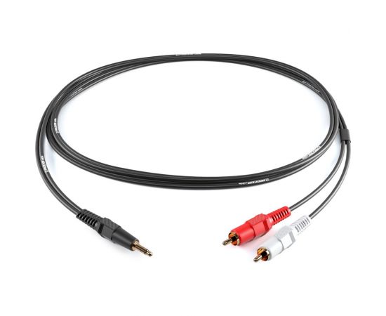 Межблочный кабель PROCAST cable S-MJ/2RCA.2 3,5mm miniJack TRS-2RCA male, 2m, черный НФ-00000424 