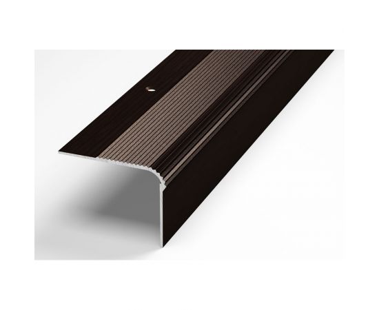 Порог угловой алюминиевый декоративный (54х41,8 мм, 1,35 м, Дуб венге) ЛУКА УТ000005152 