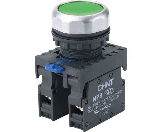 Кнопка управления CHINT NP8-11BN/3 без подсветки зеленая 1НО+1НЗ IP65 (R) 667113 