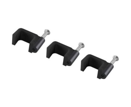 Скоба TDM 6 мм, плоская, пластиковая, черная, 50 шт. SQ0513-0031 