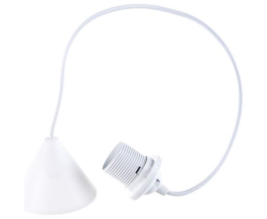 Патрон NE-AD E27 со шнуром для ламп, термопластик, Белый, 1/150, A3102-02 