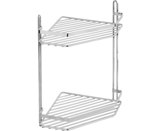 Полка для ванной комнаты и кухни Fora Corsa угловая, двойная KOR-628 