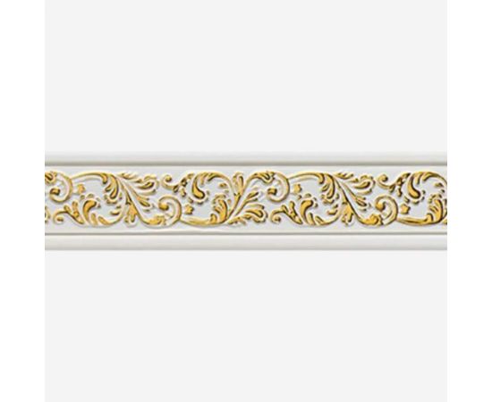 Молдинг стеновой ударопрочный влагостойкий белый с золотом Decor-Dizayn 32x9Х2400 мм 232-115G 