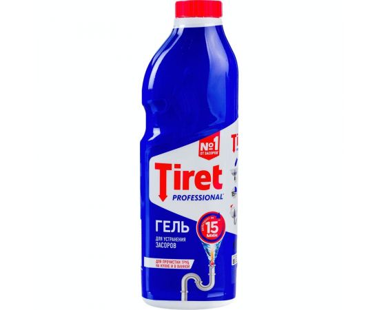 Средство для прочистки канализационных труб TIRET Professional, гель, 1л 600352 – изображение 2