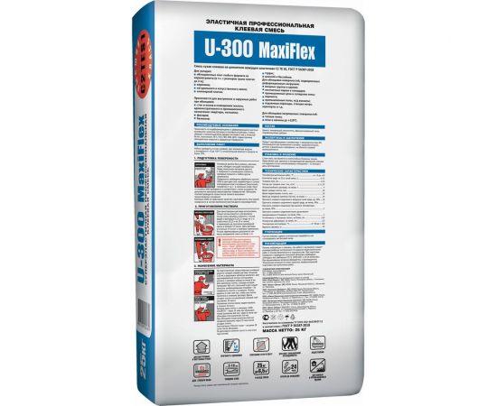 Плиточный клей UNIS U-300 MaxiFlex 25 кг, С2ТЕS1 4607005184689 – изображение 2