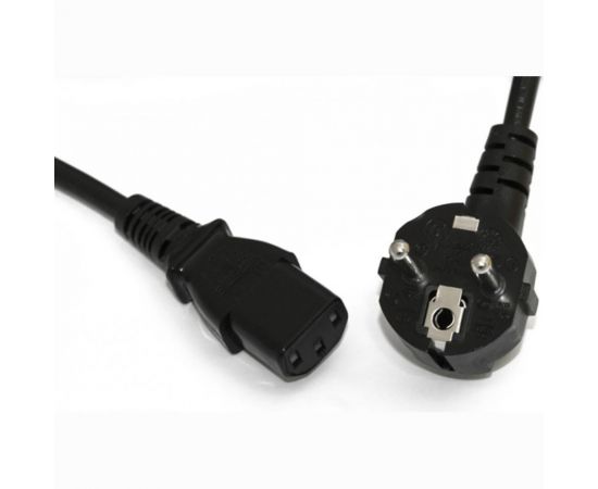 Кабель питания компьютера Hyperline PWC-IEC13-SHM-5.0-BK (Schuko+C13) (3x1.0), 10A, угловая 34929 – изображение 2