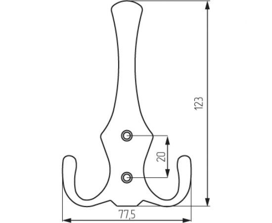 Крючок MF H5518E, AL, 3-х рожковый, матовый хром 973721v – изображение 2